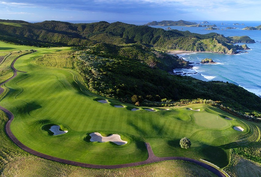 lush green cliffside golf course 